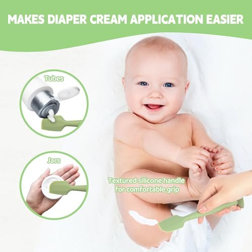 MAIKKB 3 Pack Diaper Cream Spatula with Suction Base