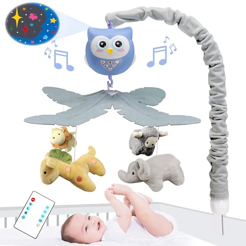 YUNGCHI Baby Crib Mobile with Music and Lights