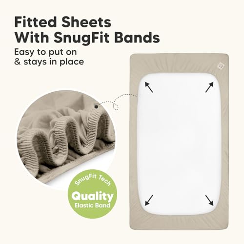 KeaBabies 2-Pack Waterproof Crib Sheets - 52x28 Neutral