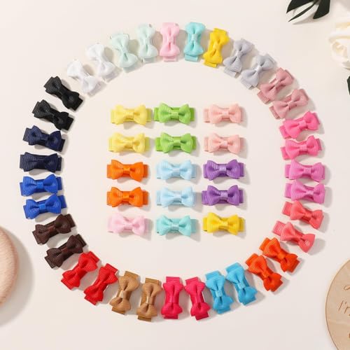 Yoyokid 50PCS Baby Girls Hair Clips with Grosgrain Ribbon