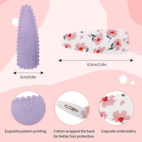 40 Pcs Pink Floral Hair Clips for Kids and Teens