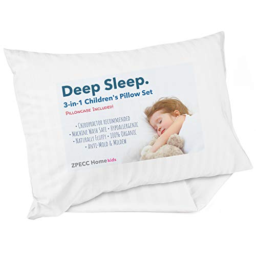 ZPECC Toddler Pillow with White Stripe Pillowcase
