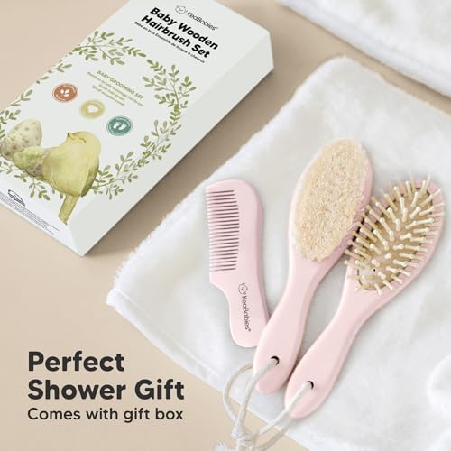 KeaBabies Baby Hair Brush and Comb Set for Newborns