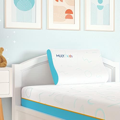 MLILY Kids Adjustable Memory Foam Pillow - 12x20 Inch Blue