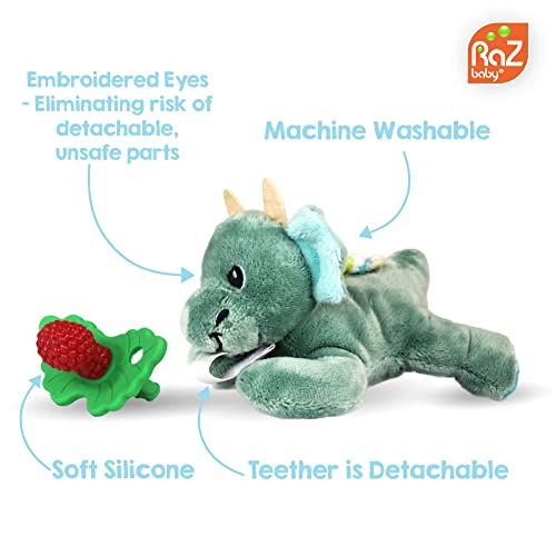 RaZbaby Sloth Teether with BerryBumps Design 3 Months Teething Pacifier Tan