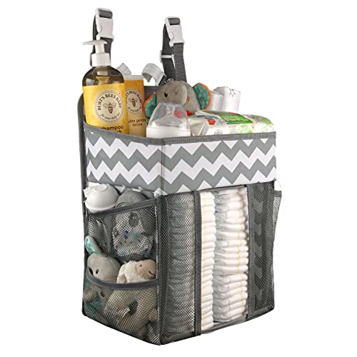 Babywards Hanging Diaper Caddy - 2 Compartments 3 Mesh Pockets