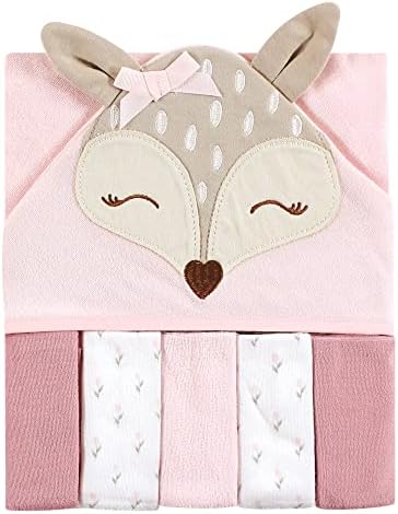 Hudson Baby Unisex Hooded Towel and Five Washcloths