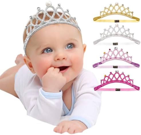 DANMY Baby Girl Elastic Headband with Rhinestones and Glitter 1