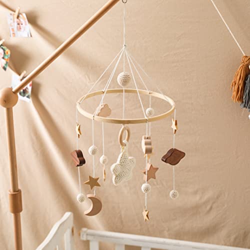 Gender Neutral Baby Crib Mobile Boho Stars Clouds Decor