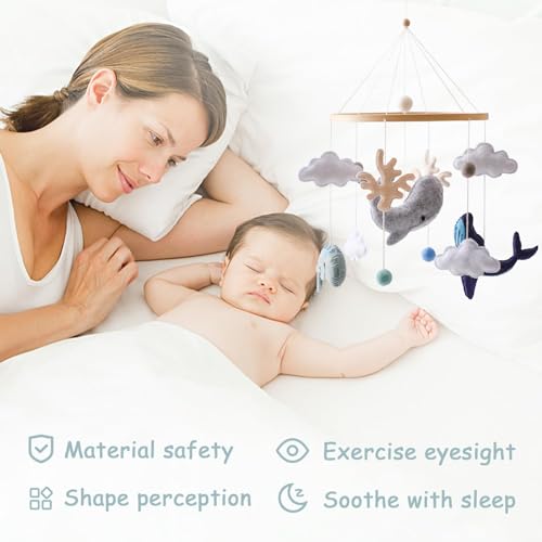 Ikubigu Baby Crib Mobile Ocean Animals