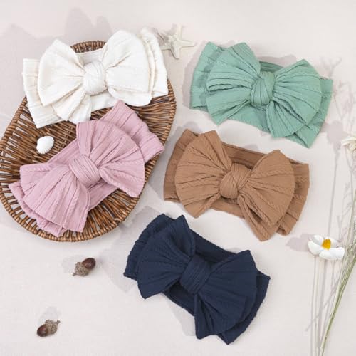 CELLOT 2024 Super Stretchy Soft Headbands with Double Bows Set - Pack of 6