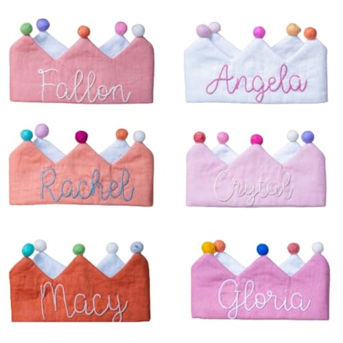 Personalized Baby Birthday Crown with Embroidered Name 1