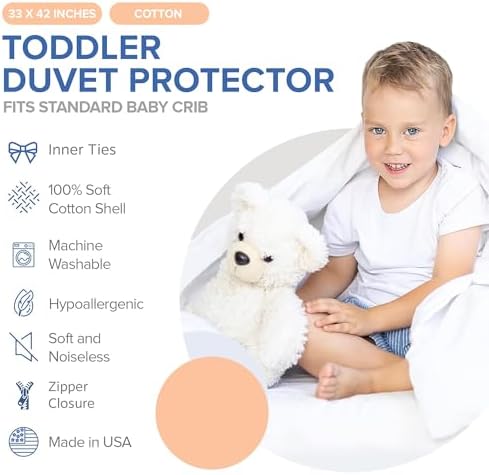 Continental Bedding Duvet Cover Protector for Toddler Comforter 33x42 White