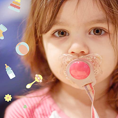 Patelai 15-Pack Transparent Silicone Pacifier Clips Holder