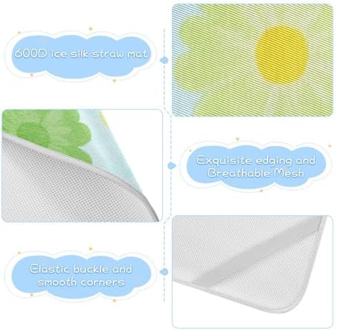 Cooling Floral Peach Blue Baby Mattress Pad Protector 28x52