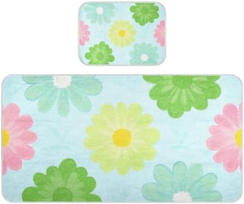Cooling Floral Peach Blue Baby Mattress Pad Protector 28x52
