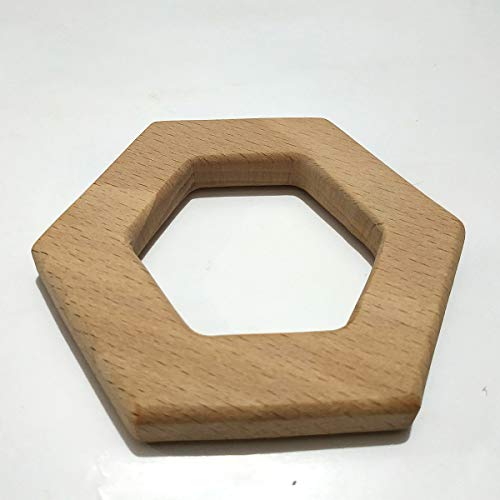 10pcs Natural Wooden Hexagon Animal Pendant for Kids