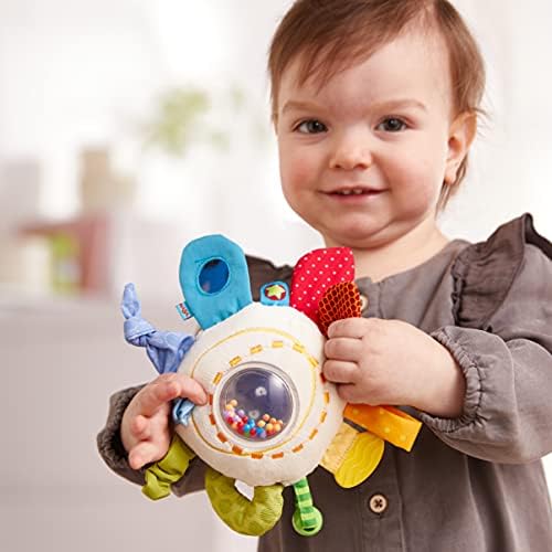 HABA Teether Cuddly Rainbow Round - Soft Activity Toy with Rattling Teething Elements 1