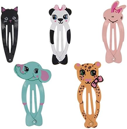 inSowni 2 Inch Snap Hair Clips with Animal Glitter for Baby Girls