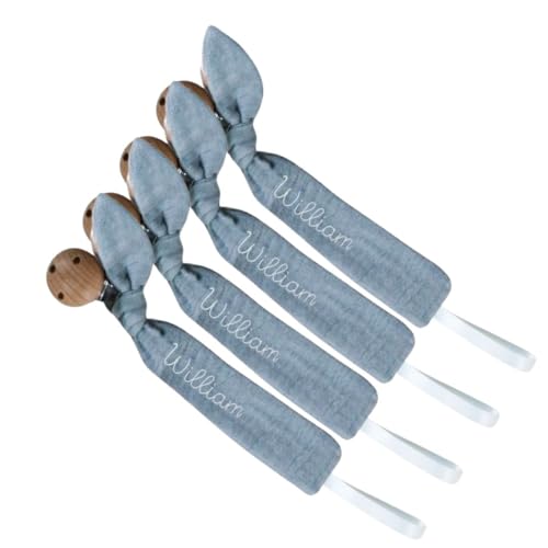 Personalized Grey Pacifier Clip for Baby