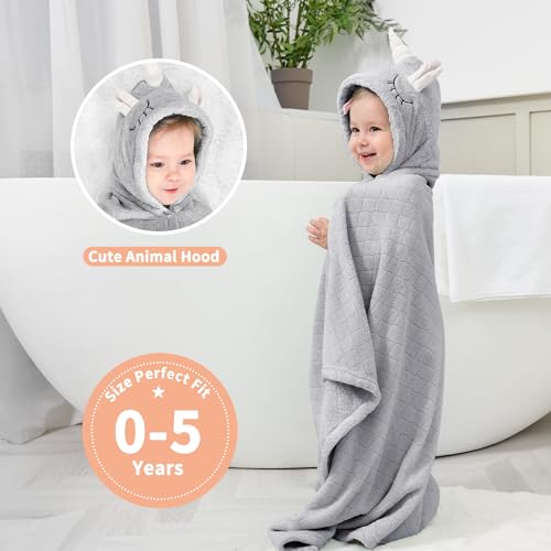 FUBANRAY Toddler Bath Towel 2-Pack with Hood