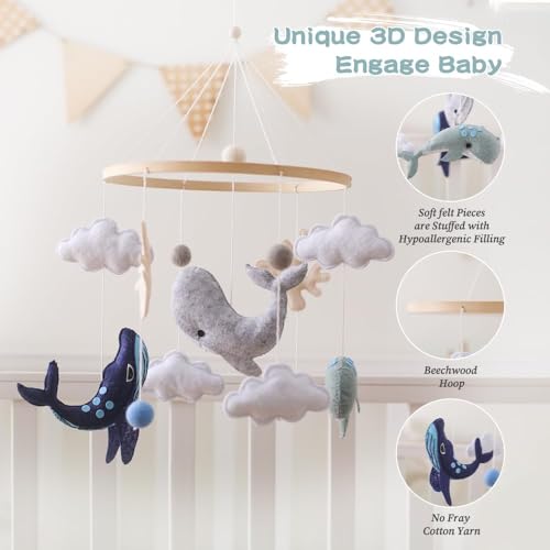 Ikubigu Baby Crib Mobile Ocean Animals