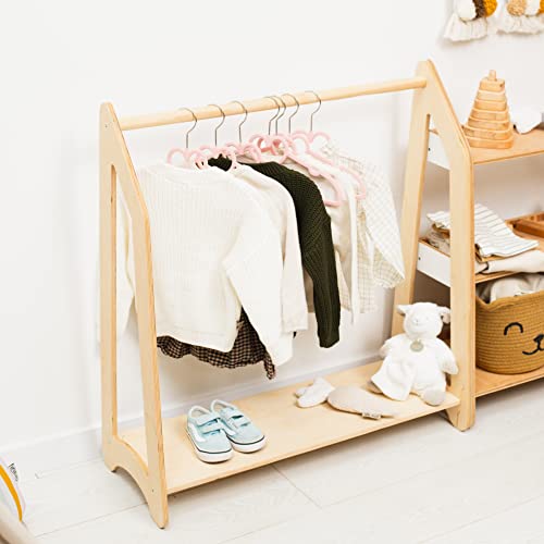 Montessori Wooden Clothing Rack for Toddler Room