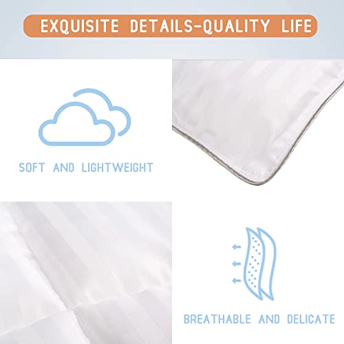 ZPECC Toddler Comforter 39x47 White Stripe Hypoallergenic Blanket Quilt