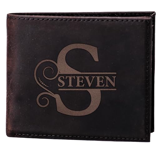 Personalized Leather Wallet for Men - Custom Initials Design