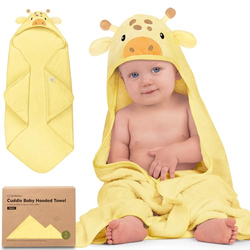 KeaBabies Hooded Baby Towel - Bamboo Viscose Giraffe Design