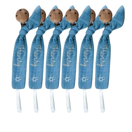 Custom Wooden Letter Pacifier Clip with Embroidery