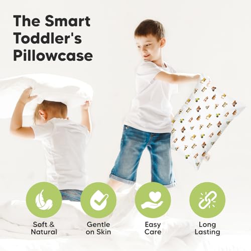 KeaBabies Toddler Pillowcase 13x18 - Organic Cotton Soft Durable Cute Envelope Closure