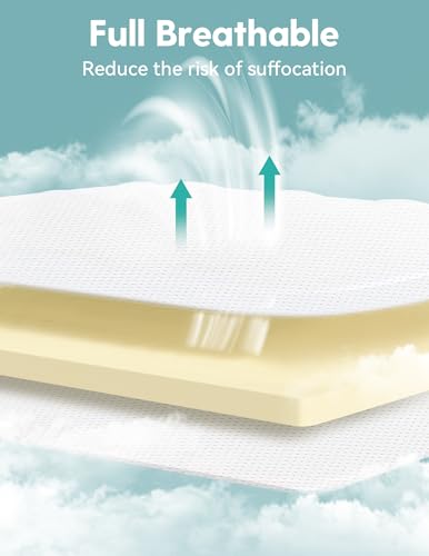 BABELIO Crib Mattress Topper Washable and Breathable 52 x 27 x 1