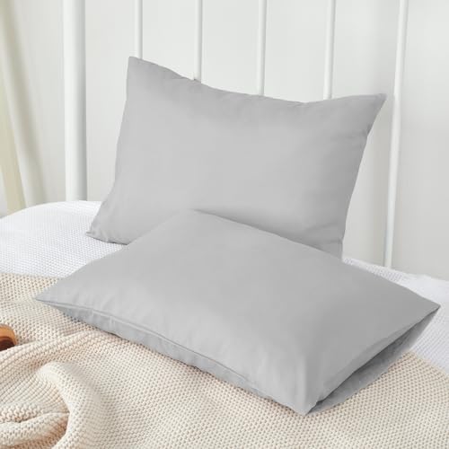 TILLYOU Toddler Pillowcase 2 Pack with Envelope Closure Gray