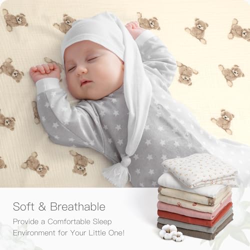 52x28 Inches Muslin Crib Sheet for Baby Girls and Boys