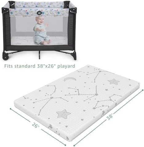 YENING Pack and Play Mattress Topper 38x26 1 Pack