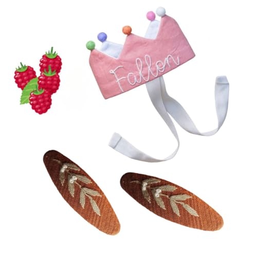 Handmade Baby Birthday Gift Set with Crown and Hair Clips