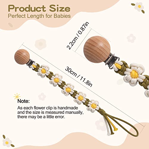 Symbolife Floral Daisy Pacifier Clip Holder
