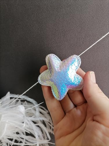 Sparkly Rainbow Felt Swan Garland for Girl Nursery