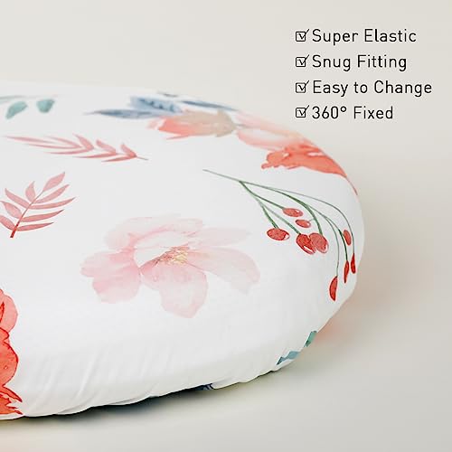GLLQUEN Baby Bassinet Sheets 4 Pack Floral Pattern