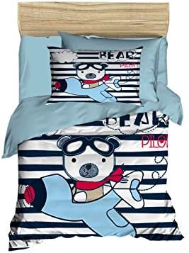 OZINCI Cotton Teddy Bear Pilot Bedding Set 5 Pieces