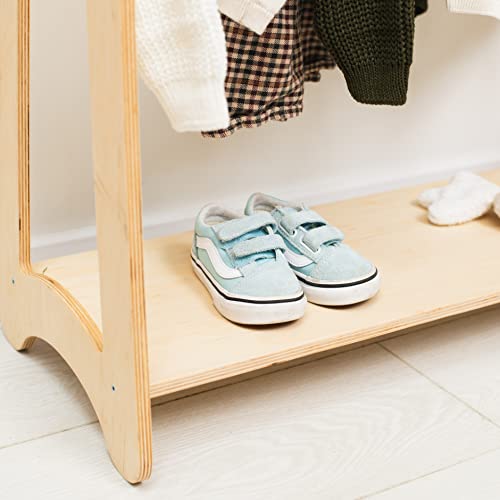 Montessori Wooden Clothing Rack for Toddler Room