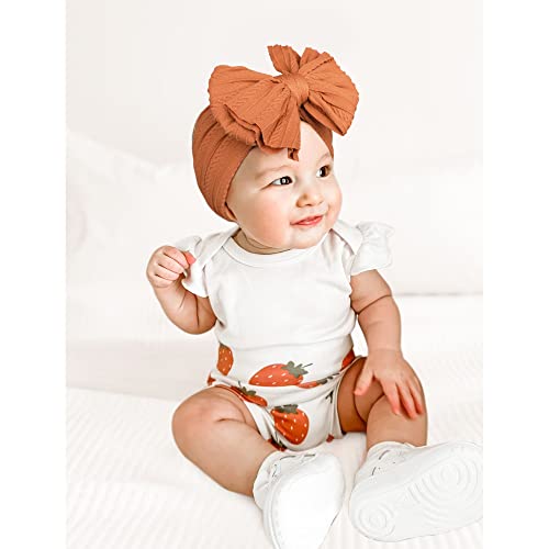 Niceye Soft Stretchy Nylon Baby Headbands with Bows - Pack of 6 1