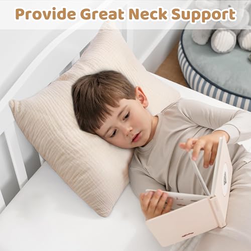 Pro Goleem Toddler Pillow with Muslin Case 13x18 Soft and Breathable 1