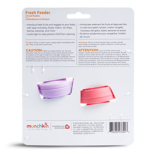 Munchkin Baby Feeder 2 Pack Coral Purple