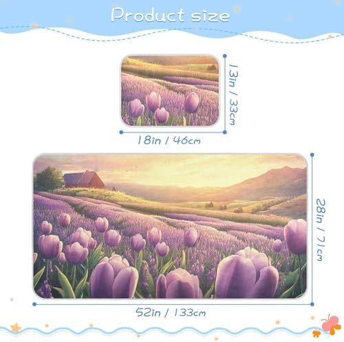 Flower Lavender Cooling Baby Mattress Pad 28x52