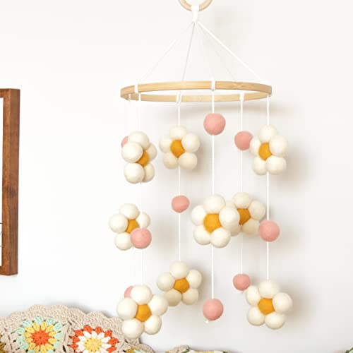 Goukurlsma Daisy Crib Mobile for Baby Girls