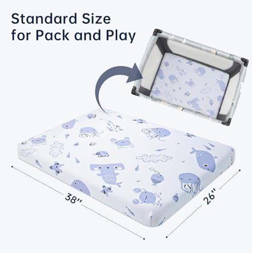 Pack and Play Mattress with Dual Sided Foam 38x26
