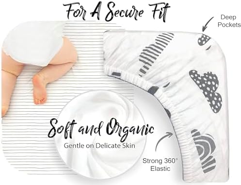 Cambria Baby Organic Cotton Bassinet Sheets 2 Pack
