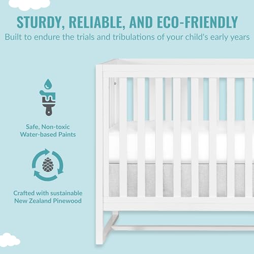 Dream On Me Milo 5-in-1 Crib Changing Table in White